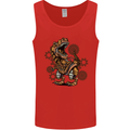 Steampunk T-Rex Dinosaur Mens Vest Tank Top Red