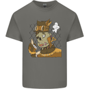 Steampunk Zombie Halloween Mens Cotton T-Shirt Tee Top Charcoal
