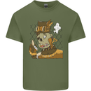 Steampunk Zombie Halloween Mens Cotton T-Shirt Tee Top Military Green