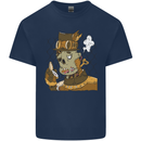 Steampunk Zombie Halloween Mens Cotton T-Shirt Tee Top Navy Blue