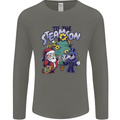 Steamson Steampunk Christmas Santa Claus Mens Long Sleeve T-Shirt Charcoal