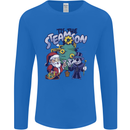 Steamson Steampunk Christmas Santa Claus Mens Long Sleeve T-Shirt Royal Blue