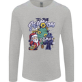 Steamson Steampunk Christmas Santa Claus Mens Long Sleeve T-Shirt Sports Grey