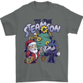 Steamson Steampunk Christmas Santa Claus Mens T-Shirt 100% Cotton Charcoal