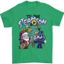 Steamson Steampunk Christmas Santa Claus Mens T-Shirt 100% Cotton Irish Green
