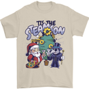 Steamson Steampunk Christmas Santa Claus Mens T-Shirt 100% Cotton Sand