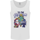 Steamson Steampunk Christmas Santa Claus Mens Vest Tank Top White