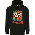 Still Smiling Funny Emoji Exhausted Tired Childrens Kids Hoodie Black