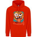 Still Smiling Funny Emoji Exhausted Tired Childrens Kids Hoodie Bright Red