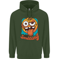Still Smiling Funny Emoji Exhausted Tired Childrens Kids Hoodie Forest Green