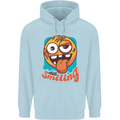 Still Smiling Funny Emoji Exhausted Tired Childrens Kids Hoodie Light Blue