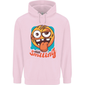 Still Smiling Funny Emoji Exhausted Tired Childrens Kids Hoodie Light Pink