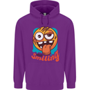 Still Smiling Funny Emoji Exhausted Tired Childrens Kids Hoodie Purple