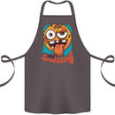 Still Smiling Funny Emoji Exhausted Tired Cotton Apron 100% Organic Dark Grey