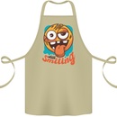 Still Smiling Funny Emoji Exhausted Tired Cotton Apron 100% Organic Khaki