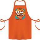 Still Smiling Funny Emoji Exhausted Tired Cotton Apron 100% Organic Orange