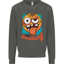 Still Smiling Funny Emoji Exhausted Tired Kids Sweatshirt Jumper Storm Grey