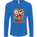 Still Smiling Funny Emoji Exhausted Tired Mens Long Sleeve T-Shirt Royal Blue