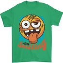 Still Smiling Funny Emoji Exhausted Tired Mens T-Shirt 100% Cotton Irish Green