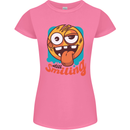 Still Smiling Funny Emoji Exhausted Tired Womens Petite Cut T-Shirt Azalea