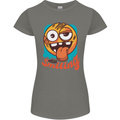 Still Smiling Funny Emoji Exhausted Tired Womens Petite Cut T-Shirt Charcoal