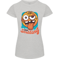 Still Smiling Funny Emoji Exhausted Tired Womens Petite Cut T-Shirt Sports Grey