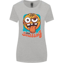 Still Smiling Funny Emoji Exhausted Tired Womens Wider Cut T-Shirt Sports Grey