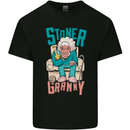 Stoner Granny Funny Weed Grandma Bong Mens Cotton T-Shirt Tee Top Black