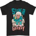 Stoner Granny Funny Weed Grandma Bong Mens T-Shirt 100% Cotton Black