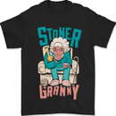 Stoner Granny Funny Weed Grandma Bong Mens T-Shirt 100% Cotton Black