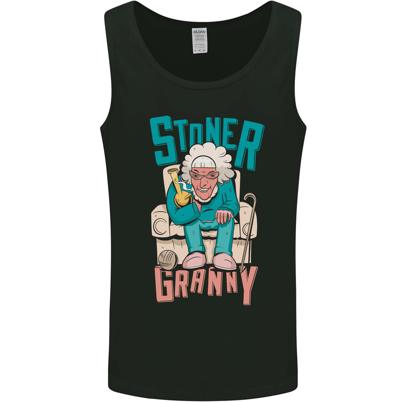 Stoner Granny Funny Weed Grandma Bong Mens Vest Tank Top Black