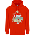 Stop Asking Now New Baby Pregnancy Pregnant Childrens Kids Hoodie Bright Red