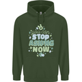 Stop Asking Now New Baby Pregnancy Pregnant Childrens Kids Hoodie Forest Green