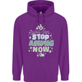 Stop Asking Now New Baby Pregnancy Pregnant Childrens Kids Hoodie Purple