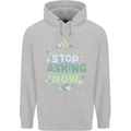 Stop Asking Now New Baby Pregnancy Pregnant Childrens Kids Hoodie Sports Grey