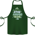 Stop Asking Now New Baby Pregnancy Pregnant Cotton Apron 100% Organic Forest Green