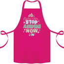 Stop Asking Now New Baby Pregnancy Pregnant Cotton Apron 100% Organic Pink