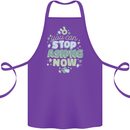 Stop Asking Now New Baby Pregnancy Pregnant Cotton Apron 100% Organic Purple