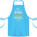 Stop Asking Now New Baby Pregnancy Pregnant Cotton Apron 100% Organic Turquoise