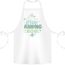 Stop Asking Now New Baby Pregnancy Pregnant Cotton Apron 100% Organic White