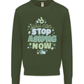 Stop Asking Now New Baby Pregnancy Pregnant Kids Sweatshirt Jumper Forest Green