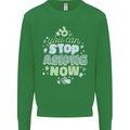 Stop Asking Now New Baby Pregnancy Pregnant Kids Sweatshirt Jumper Irish Green