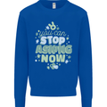 Stop Asking Now New Baby Pregnancy Pregnant Kids Sweatshirt Jumper Royal Blue