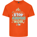 Stop Asking Now New Baby Pregnancy Pregnant Kids T-Shirt Childrens Orange