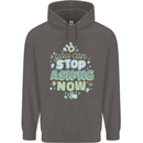 Stop Asking Now New Baby Pregnancy Pregnant Mens 80% Cotton Hoodie Charcoal
