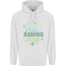 Stop Asking Now New Baby Pregnancy Pregnant Mens 80% Cotton Hoodie White
