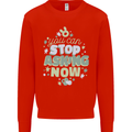 Stop Asking Now New Baby Pregnancy Pregnant Mens Sweatshirt Jumper Bright Red