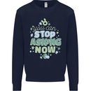 Stop Asking Now New Baby Pregnancy Pregnant Mens Sweatshirt Jumper Navy Blue