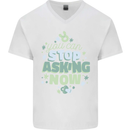 Stop Asking Now New Baby Pregnancy Pregnant Mens V-Neck Cotton T-Shirt White