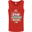 Stop Asking Now New Baby Pregnancy Pregnant Mens Vest Tank Top Red